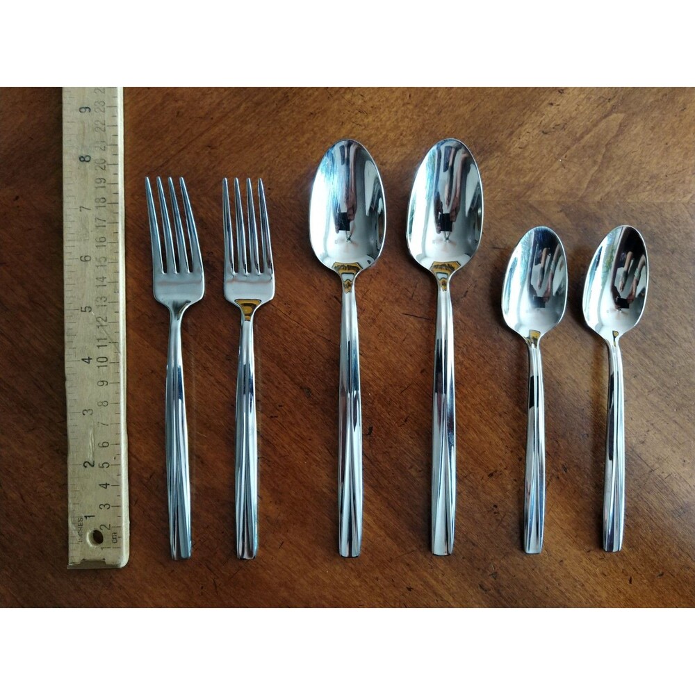 Lot of 6 Argent Stainless Flatware Salad Fork Table Spoon Teaspoon 8/10 Vietnam